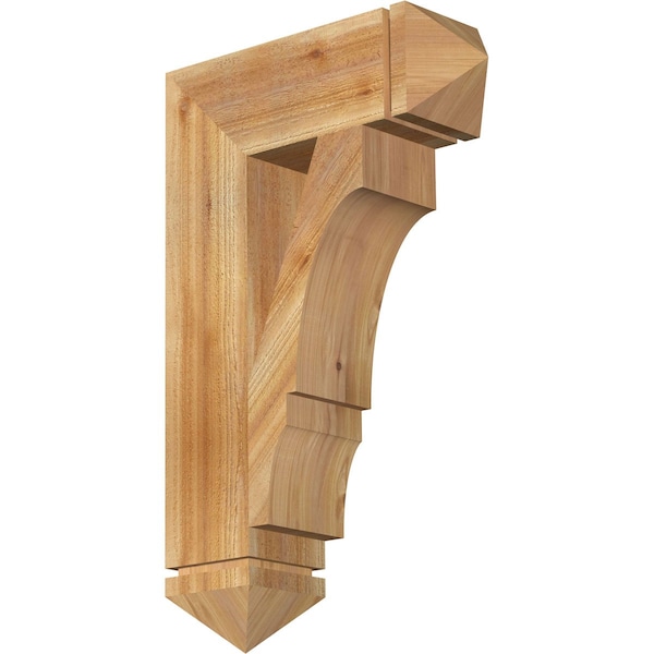 Ekena Millwork Balboa Arts & Crafts Rough Sawn Bracket, Western Red Cedar, 6"W x 20"D x 32"H BKT06X20X32BOA03RWR - main